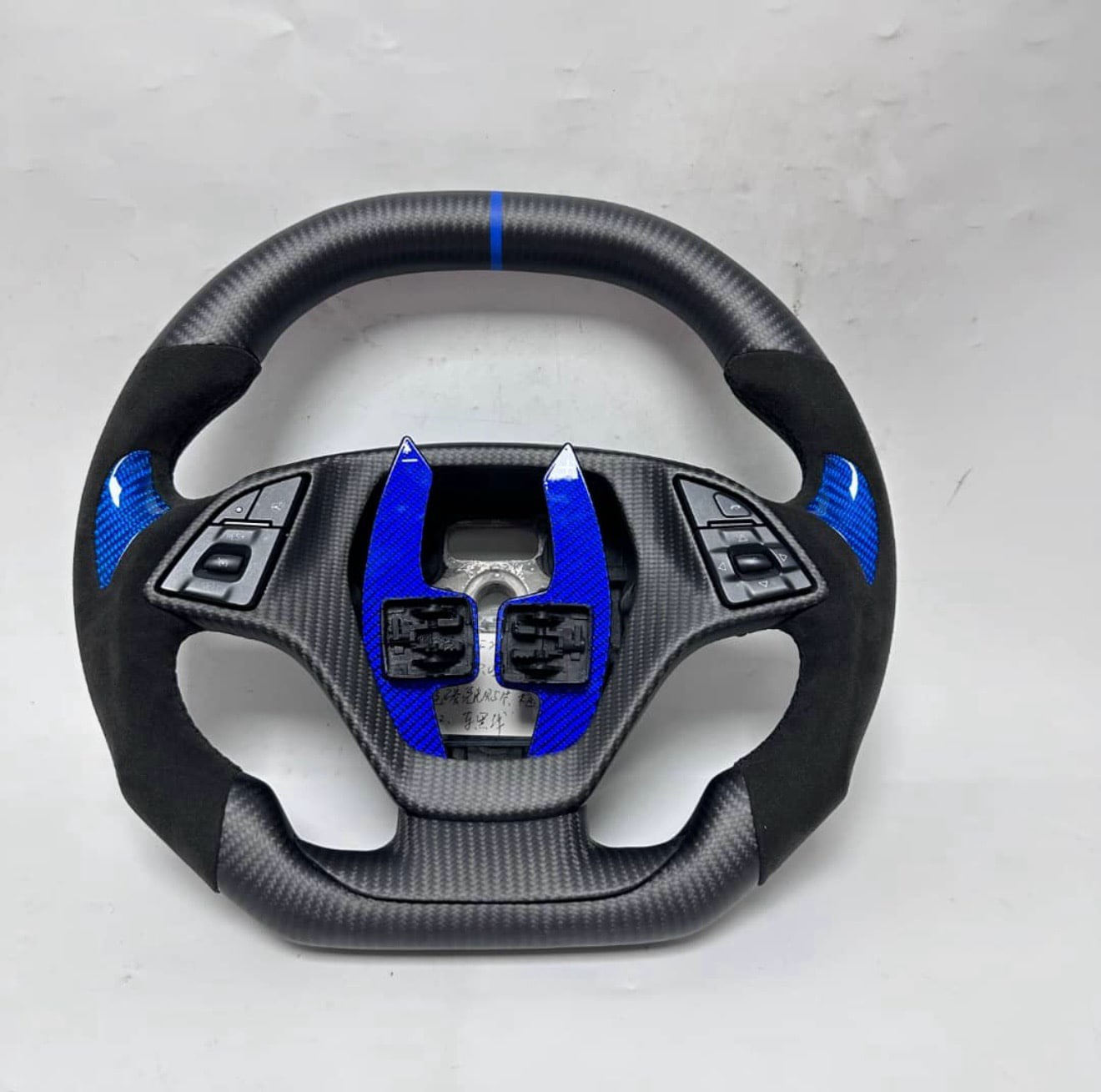 CFGuys Matte Carbon Fiber Steering Wheel – C7 Z Fitment | Alcantara & Color-Matched Accents