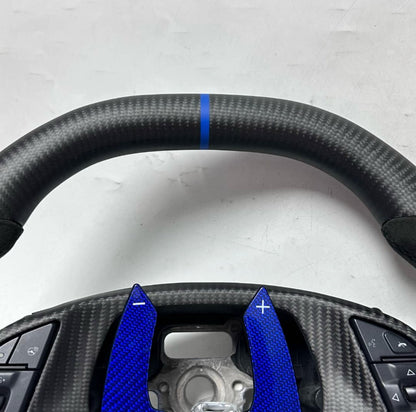 CFGuys Matte Carbon Fiber Steering Wheel – C7 Z Fitment | Alcantara & Color-Matched Accents